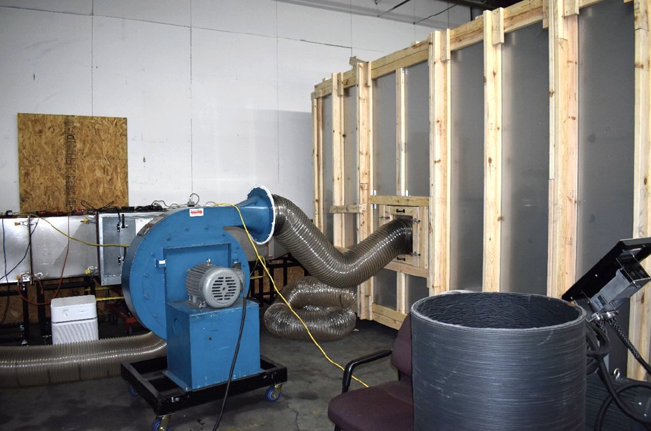 PremierOne test chamber with blower, duct and measurement equipment